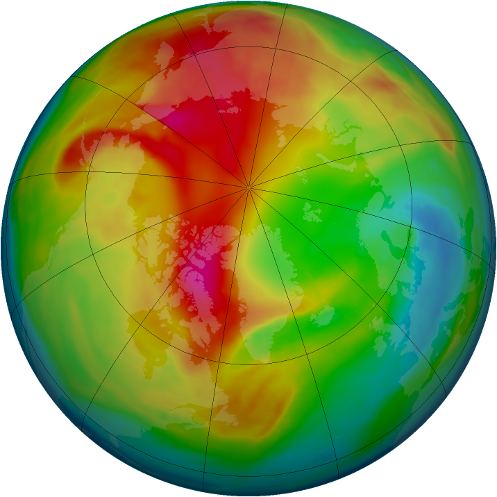 Arctic ozone map for 22 February 2008